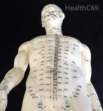 Acupoints treated for Crohn's disease on the abdomen.   