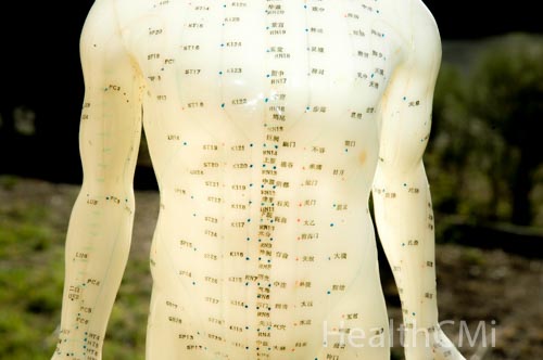Model of body abdominal points are illustrated.